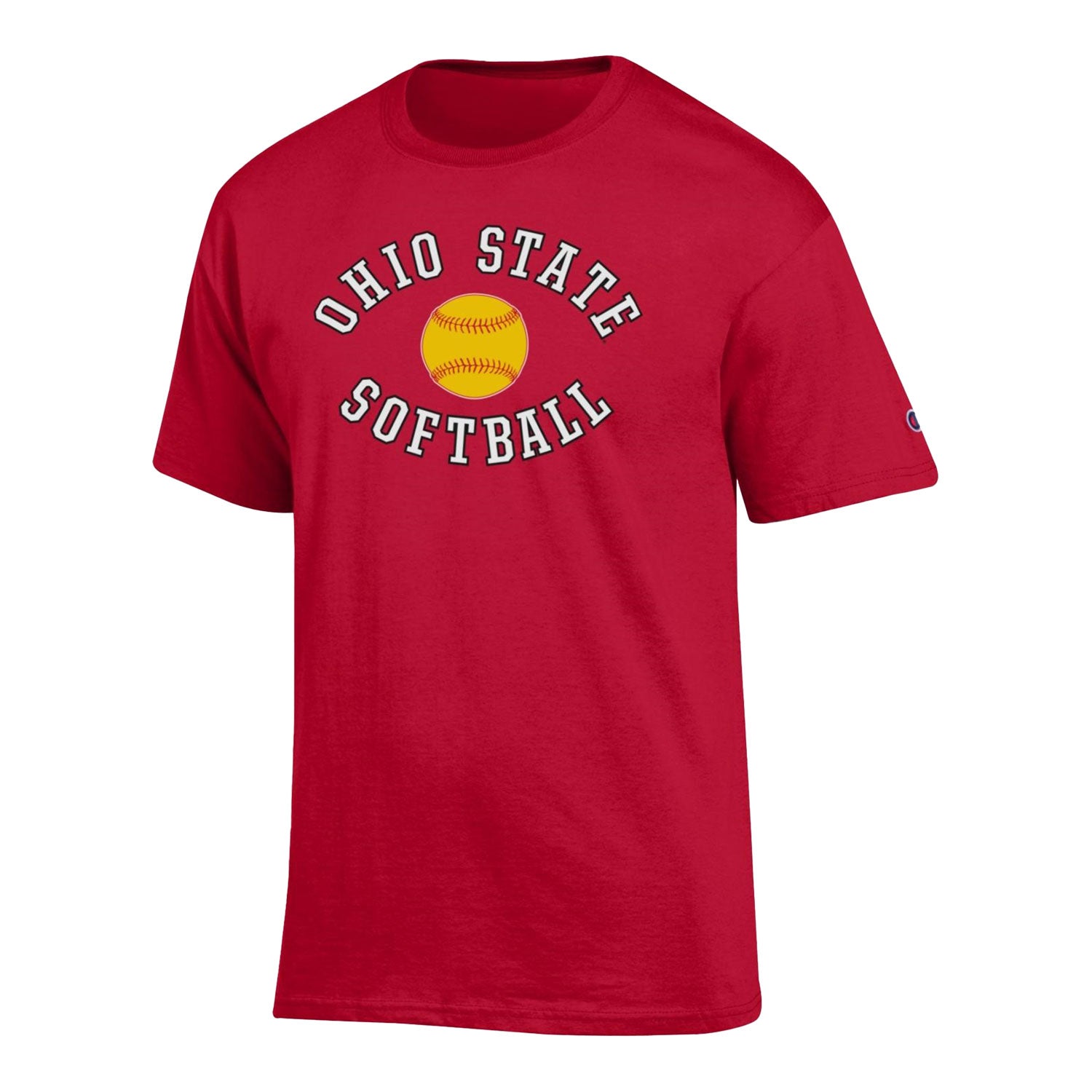 Ohio State Buckeyes Champion Arched Softball Scarlet T-Shirt Sale