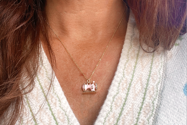 Pink Sewing Charm Necklace Sale - Image 3