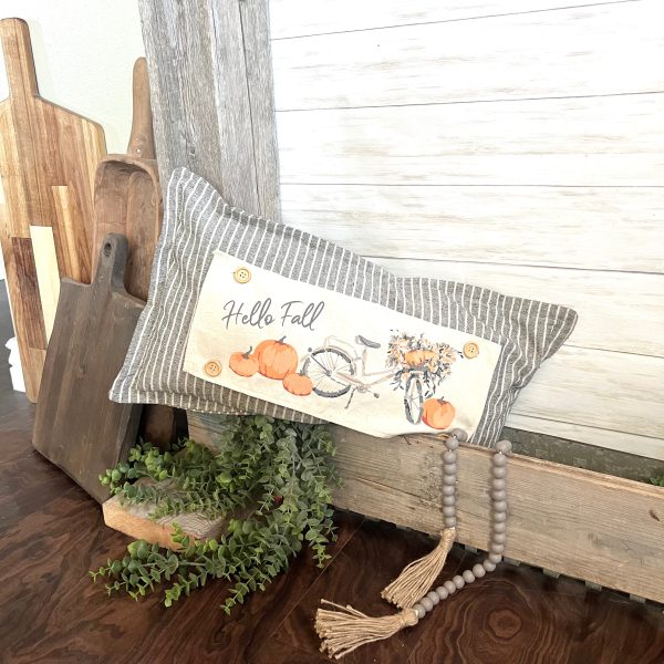 PARTY PACKAGE BUNDLE: Holiday Panel Thanksgiving November Fall Autumn, farmhouse charcoal runner: VINTAGE SUNFLOWER PUMPKIN TRUCK   FALL BIKE +  CHARCOAL CREAM TABLE RUNNER Supply - Image 3