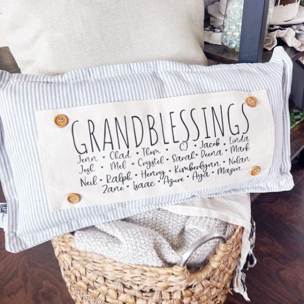 GIFT GUIDE:  BEST GIFT FOR GRAMMA S, NANA, MIMI, NONNIE, OMA!  Custom Memory Panel: Grandkids Nana Mimi Aunt Name Grandma Mother s Day Mom Gift, GRANDBLESSINGS PANEL Online now - Image 2