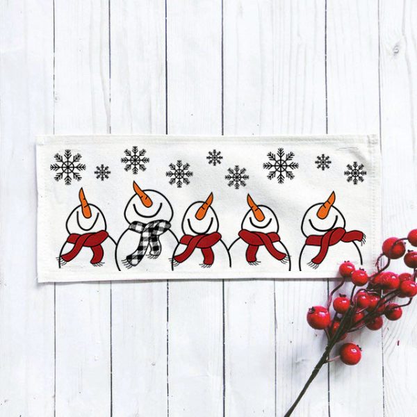 Season Panel: Winter January Decor Snow Snowflake Christmas; Singing Chorus Caroling Scarf Dancing Happy SNOWMAN SCARVES Cheap