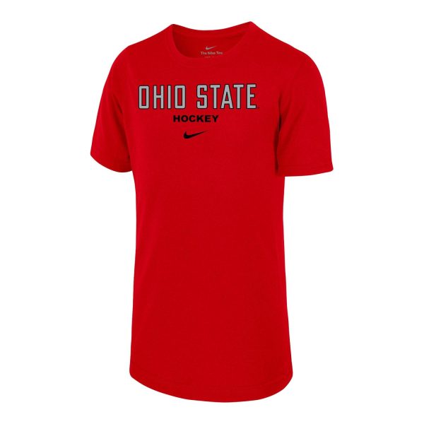 Youth Ohio State Buckeyes Ice Hockey Scarlet Short Sleeve T-Shirt on Sale