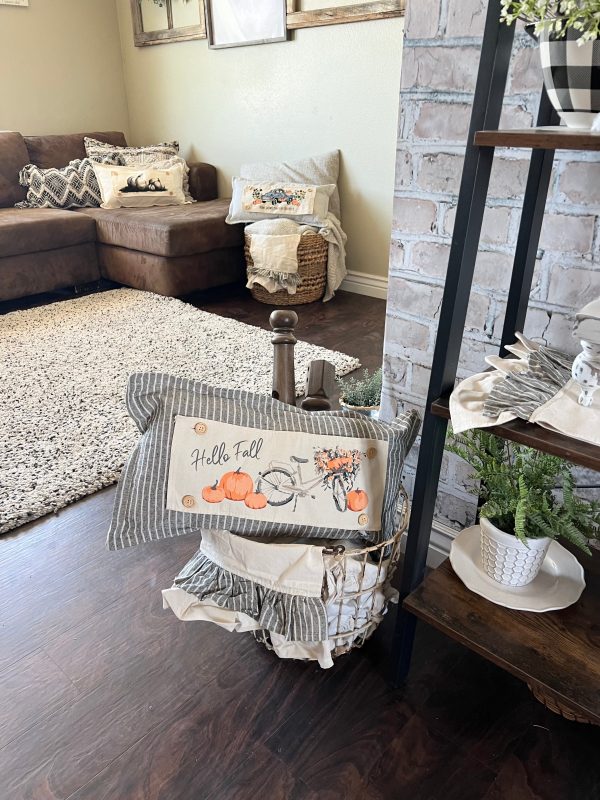 PARTY PACKAGE BUNDLE: Holiday Panel Thanksgiving November Fall Autumn, farmhouse charcoal runner: VINTAGE SUNFLOWER PUMPKIN TRUCK   FALL BIKE +  CHARCOAL CREAM TABLE RUNNER Supply - Image 2