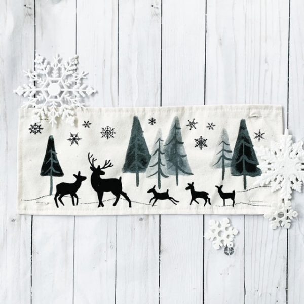 Seasonal Panel: Winter January Decor Peace Forest Timberland Woodland Backwoods Grove Buck Thicket Tree Silent Night Wandering Wonderland DEER For Discount - Image 4