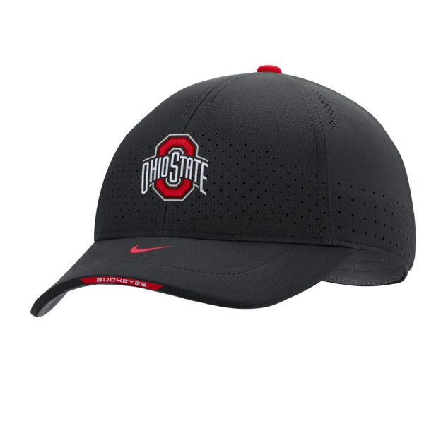 Ohio State Buckeyes Nike Sideline Aero C99 Black Flex Hat Online now