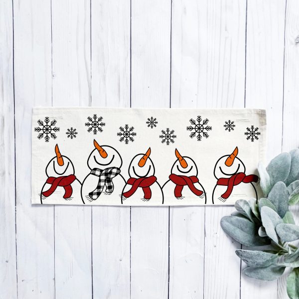 Season Panel: Winter January Decor Snow Snowflake Christmas; Singing Chorus Caroling Scarf Dancing Happy SNOWMAN SCARVES Cheap - Image 5