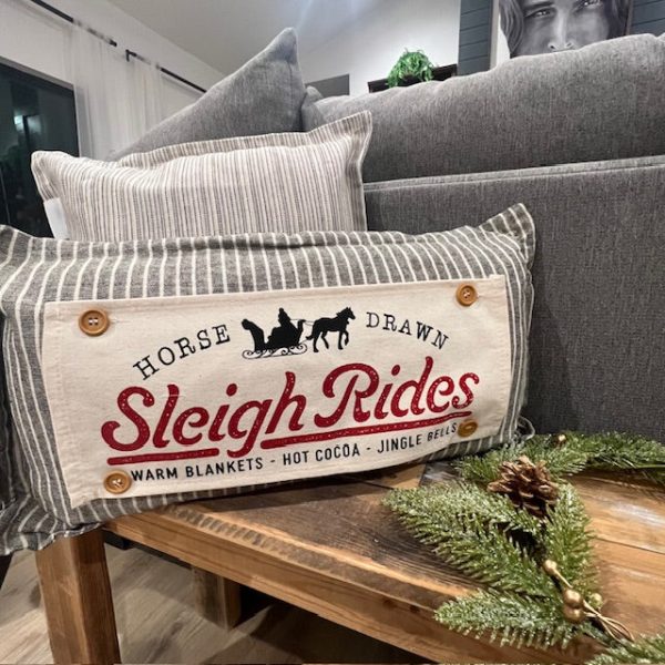 NEW!  Holiday Panel: Winter; Vintage Christmas Santa Sleigh One Horse Drawn Ride; SLEIGH RIDE Fashion - Image 4