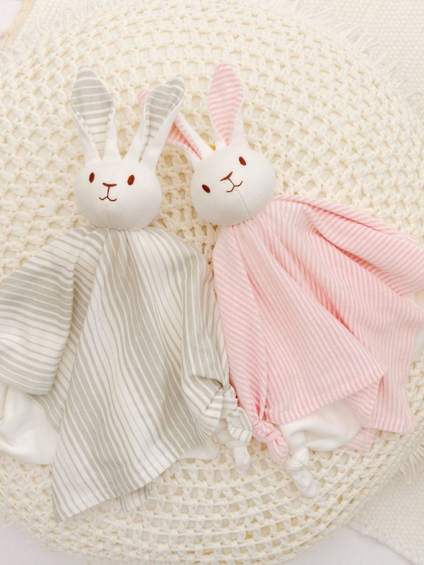 Lovey Bunny Blanket Friend - Grey Ombre Stripe on Sale - Image 2