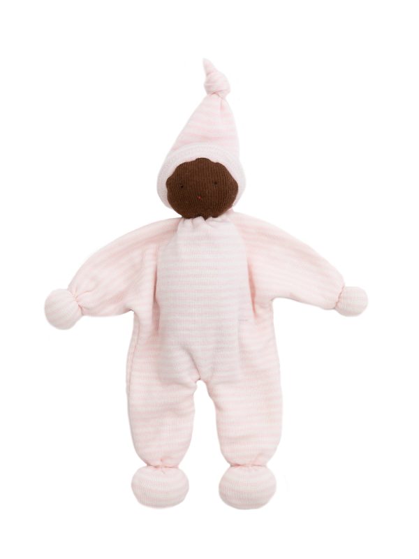 Baby Buddy Lovey - Brown Skin Pink Stripe For Sale - Image 3