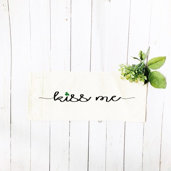 Glitter Holiday Panel:  Kiss Me Shamrock. Spring, St Saint Patricks Day Leprechaun Irish Saying, Luck:  KISS ME SHAMROCK Sale