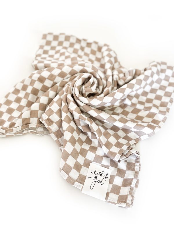 Child of God Checker Swaddle Blanket Cheap
