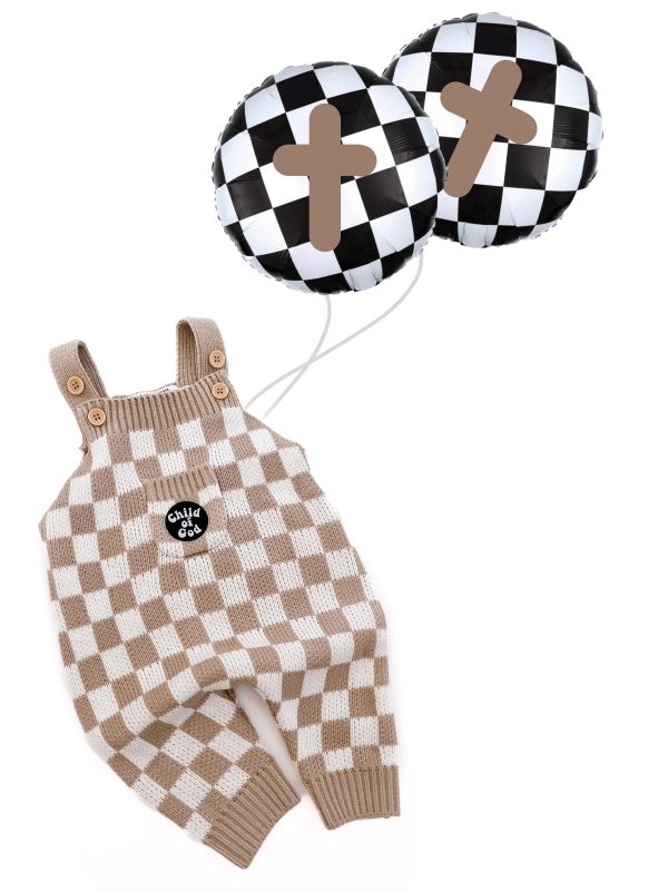 Child of God Checker Knitted Overalls Online now