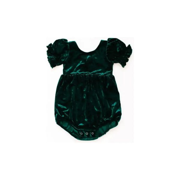 Ollie Jay Quinn Romper in Crushed Green Velvet For Discount