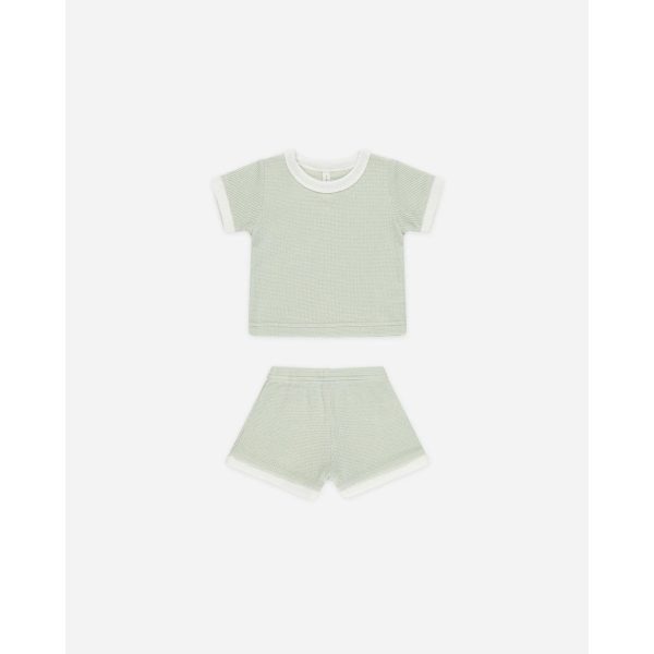 Quincy Mae Waffle Shortie Set, Mint Online Hot Sale