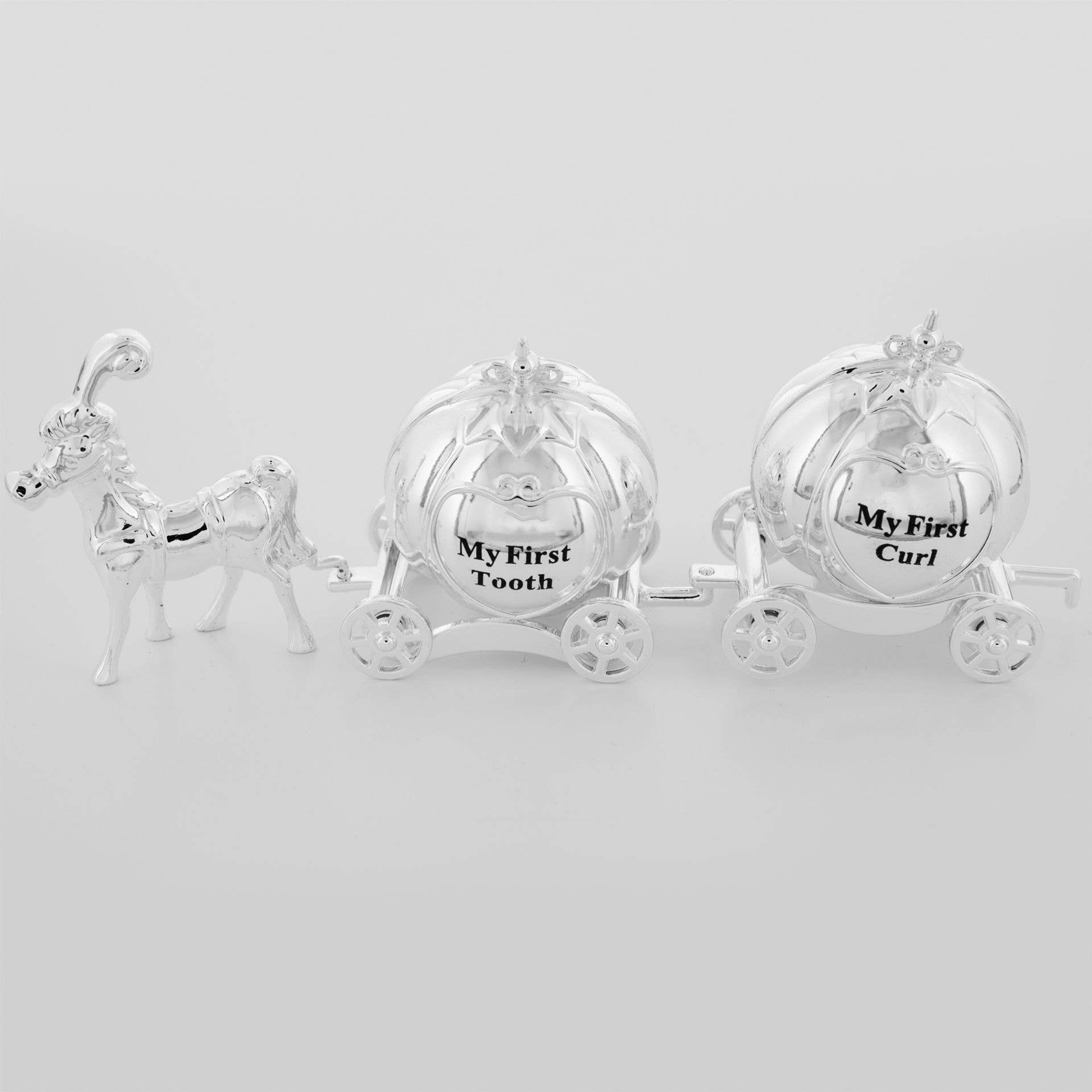 Silverplated My First Tooth and Curl Princess Carriage Set Fashion