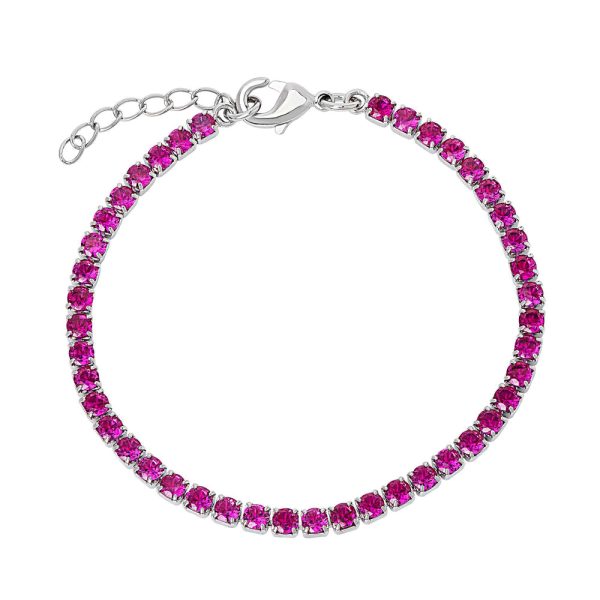 Lily Nily CZ Tennis Bracelet, Fuchsia For Discount