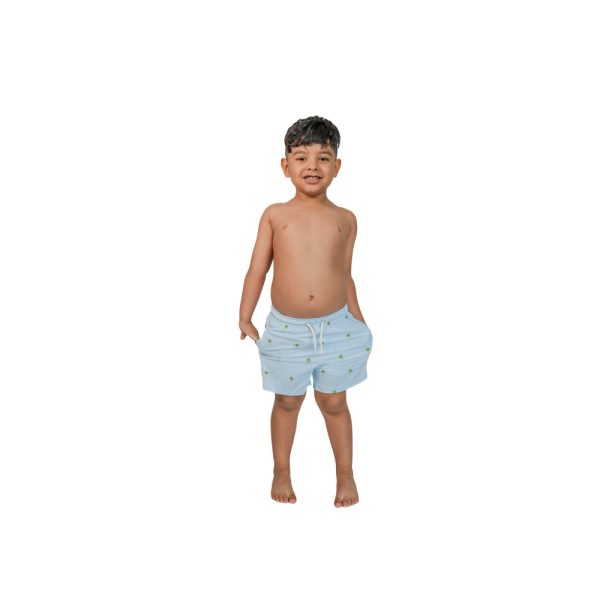 Bermies Palm Stripes Boys Compression Lined Swim Trunks For Cheap - Image 2