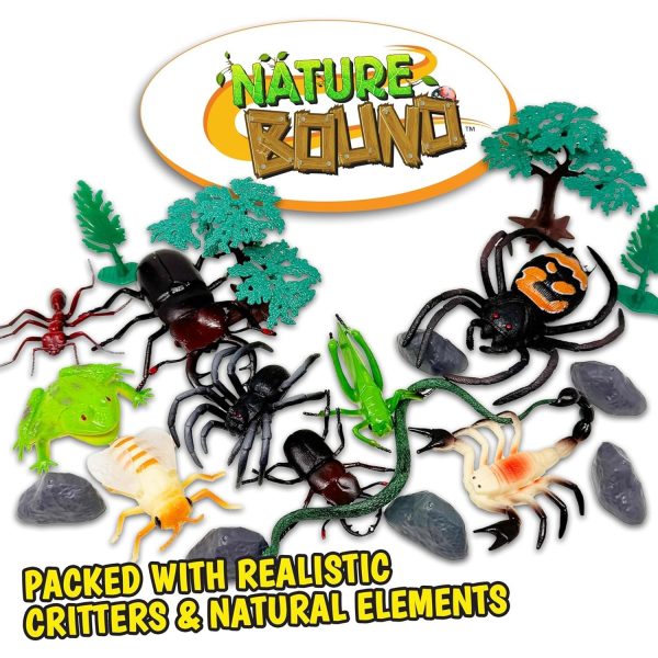 Nature Bound Bug & Critter Bucket - Ultimate 20-Piece Realistic Insect Adventure STEM Kit for Kids Includes Spiders, Beetles, Scorpion, Snake, Ant, Bee, and More Online now - Image 2