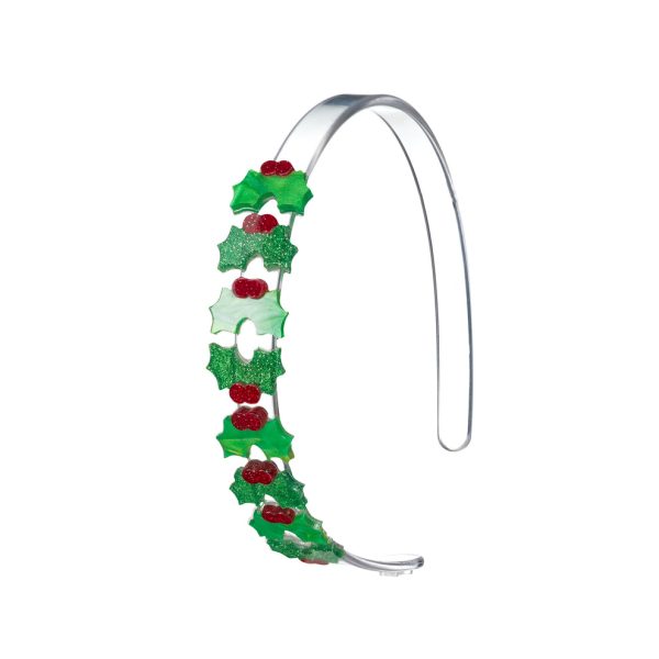 Lilies & Roses Mistletoe Pearlized Glitter Green Headband Online Sale