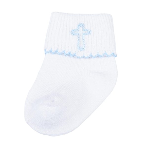 Magnolia Baby Blessed Blue Embroidered Socks For Discount