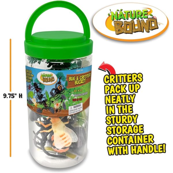 Nature Bound Bug & Critter Bucket - Ultimate 20-Piece Realistic Insect Adventure STEM Kit for Kids Includes Spiders, Beetles, Scorpion, Snake, Ant, Bee, and More Online now - Image 4