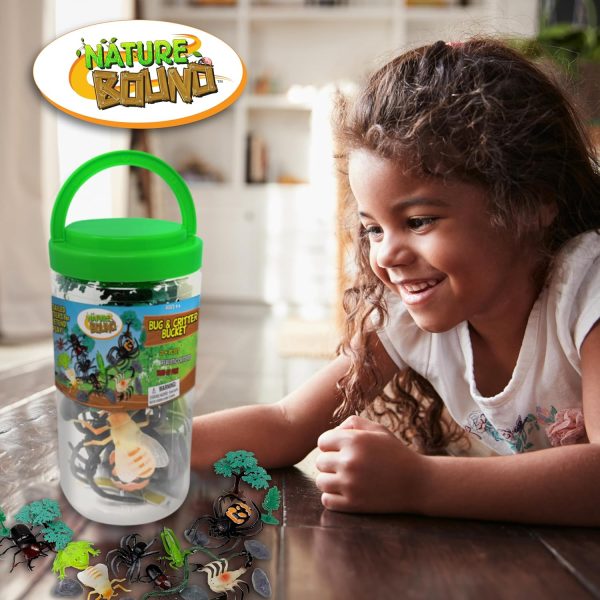 Nature Bound Bug & Critter Bucket - Ultimate 20-Piece Realistic Insect Adventure STEM Kit for Kids Includes Spiders, Beetles, Scorpion, Snake, Ant, Bee, and More Online now - Image 5