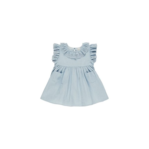 Quincy Mae Sophie Dress, Chambray Online Sale