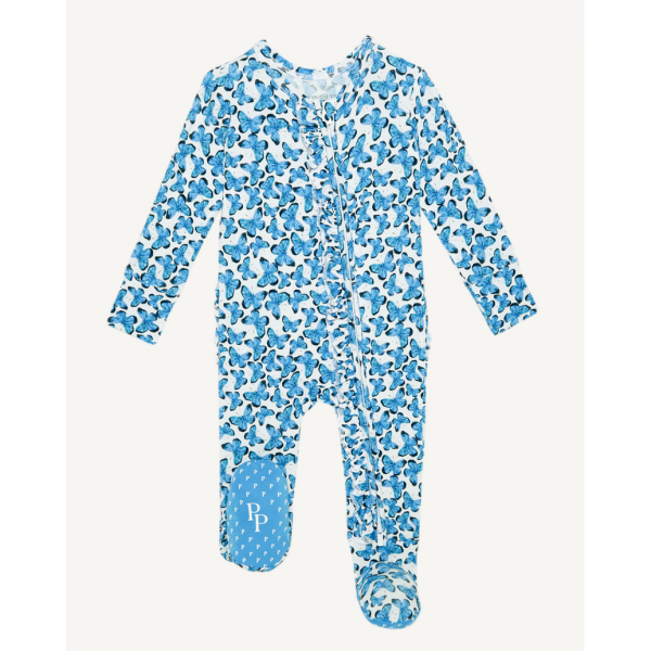 Posh Peanut Nayeli Footie Ruffled Zippered One Piece Fashion