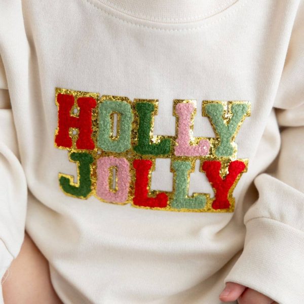 Sweet Wink - Holly Jolly Patch Christmas Long Sleeve Romper- Natural Online Sale - Image 3