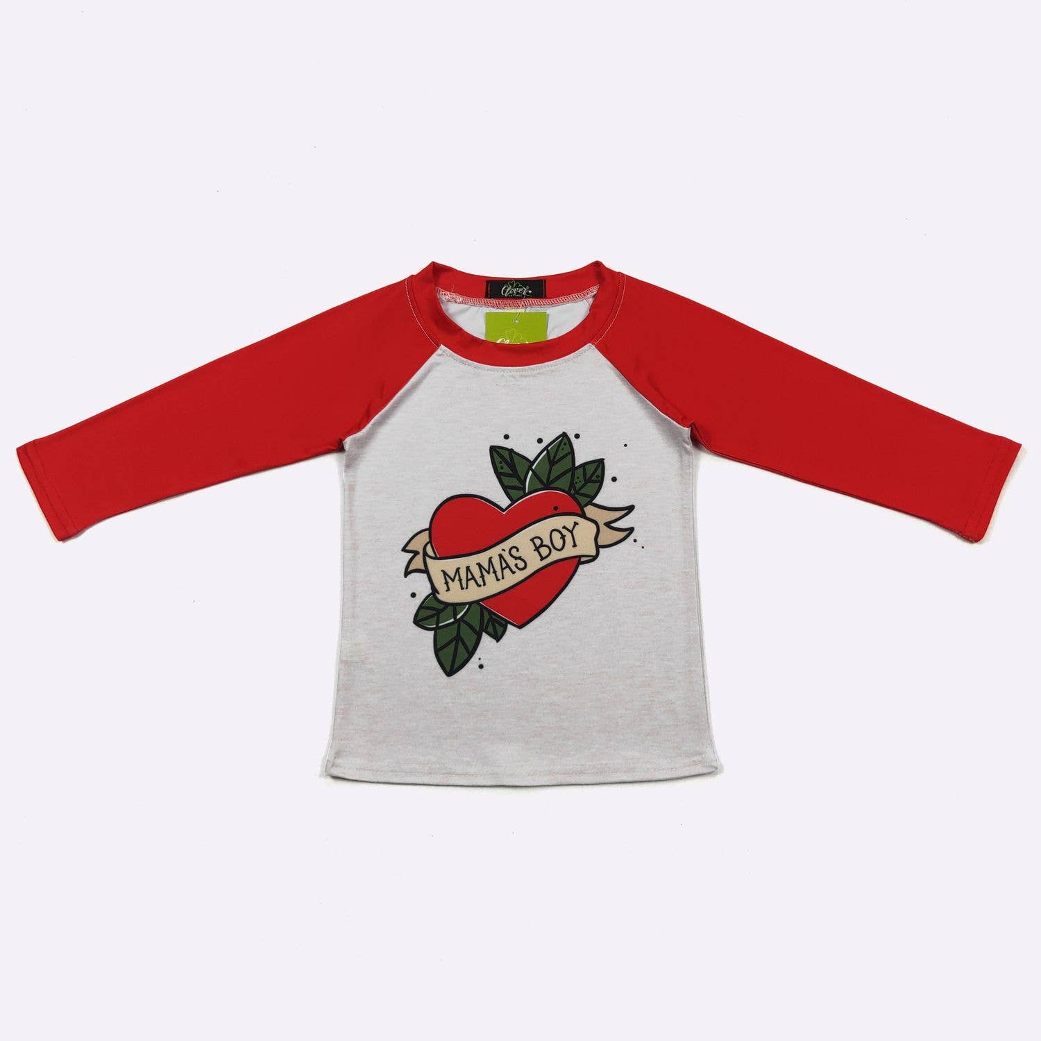 Clover Cottage – Mama s Boy Heart Boy Raglan For Cheap