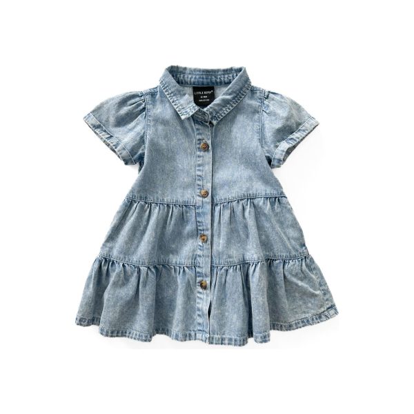 Little Bipsy Short Sleeve Chambray Dress Supply