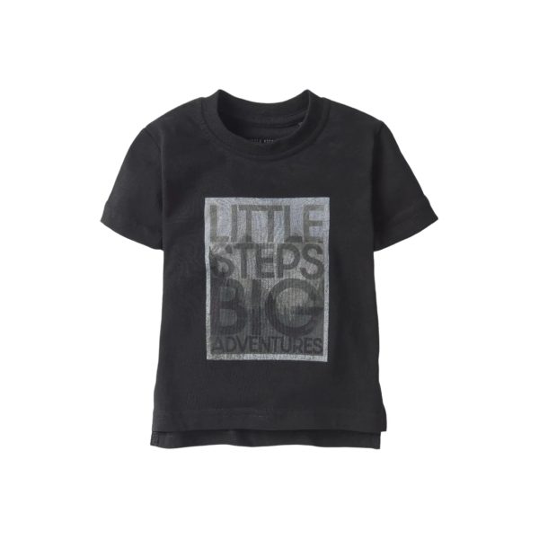 Little Bipsy Little Steps, Big Adventures Tee, Black Hot on Sale