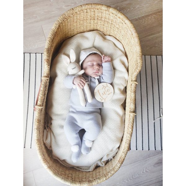 OLIVE & CRADLE - Sleepy Bunny Doll Gray Cheap - Image 4