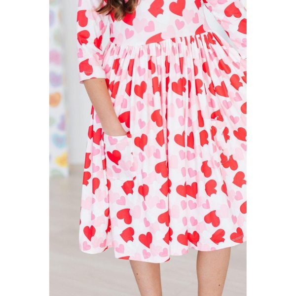 Mila & Rose Be Mine 3 4 Sleeve Pocket Twirl Dress Online Hot Sale - Image 4
