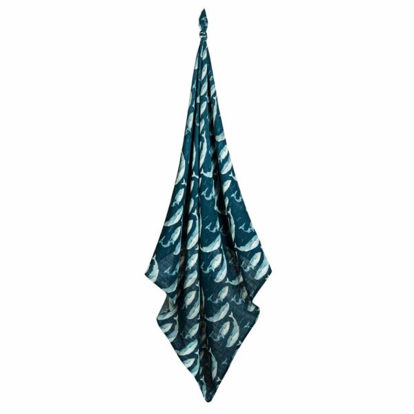 Milkbarn Bamboo Swaddle, Blue Whale on Sale