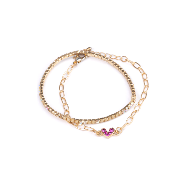 Great Pretenders Boutique Chic Linked With Love Bracelet 2-Pieces For Cheap