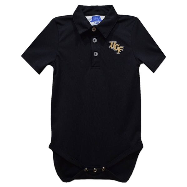 Vive La Fete UCF Knights Embroidered Black Solid Polo Onesie For Sale